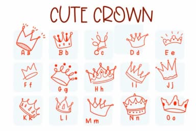Cute Crown by Sirinart — Dingbats Font — thumbnail 2