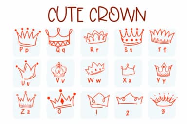 Cute Crown by Sirinart — Dingbats Font — thumbnail 3