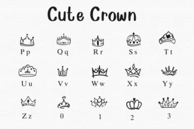 Cute Crown by Sontaya — Dingbats Font — thumbnail 3