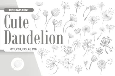 Cute Dandelion by Onoborgol — Dingbats Font — thumbnail 1