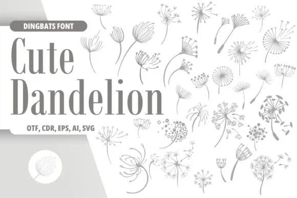 Cute Dandelion by Onoborgol — Dingbats Font