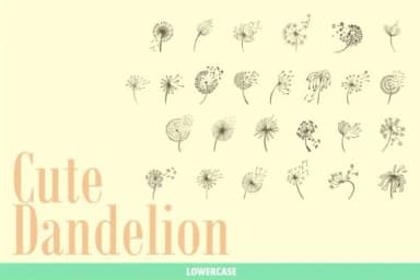 Cute Dandelion by Onoborgol — Dingbats Font — thumbnail 3