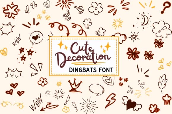 Cute Decoration by PraewDesigns — Dingbats Font