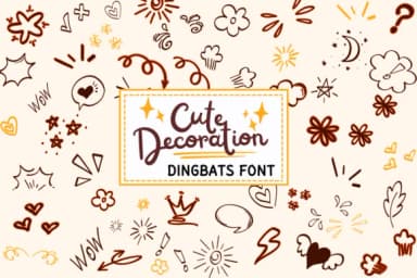 Cute Decoration by PraewDesigns — Dingbats Font — thumbnail 1
