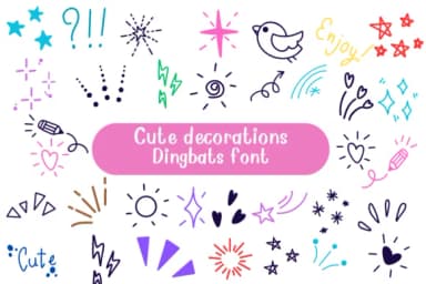 Cute Decorations by Nongyao — Dingbats Font — thumbnail 1