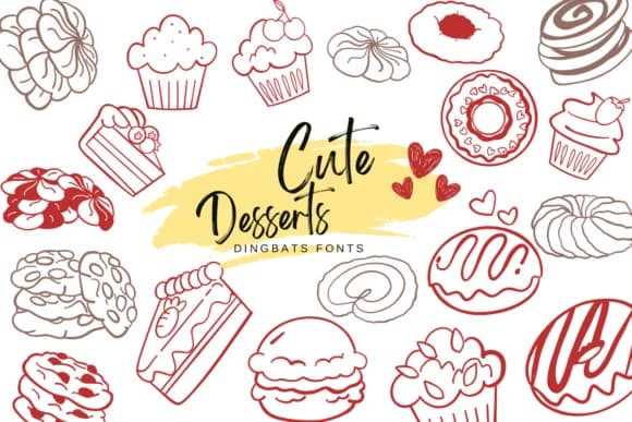 Cute Desserts by Suphitchaya — Dingbats Font