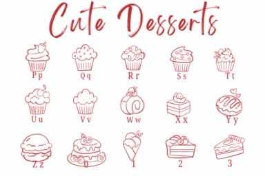 Cute Desserts by Suphitchaya — Dingbats Font — thumbnail 3