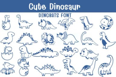 Cute Dinosaur by Sontaya — Dingbats Font — thumbnail 1