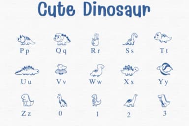 Cute Dinosaur by Sontaya — Dingbats Font — thumbnail 3
