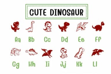 Cute Dinosaur by PraewDesigns — Dingbats Font — thumbnail 2