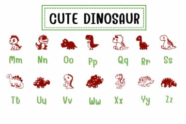 Cute Dinosaur by PraewDesigns — Dingbats Font — thumbnail 3