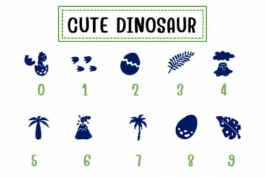 Cute Dinosaur by PraewDesigns — Dingbats Font — thumbnail 4