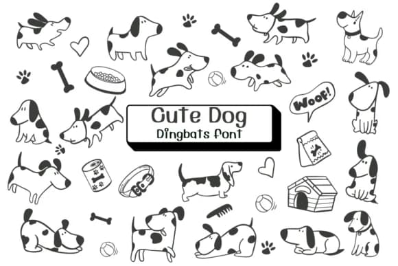 Cute Dog by Ketsarin — Dingbats Font