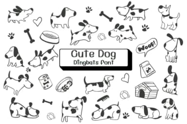 Cute Dog by Ketsarin — Dingbats Font — thumbnail 1