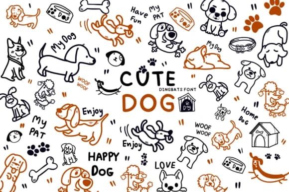Cute Dog by Bee piyanuch — Dingbats Font