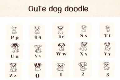 Cute Dog Doodle by Ketsarin — Dingbats Font — thumbnail 3