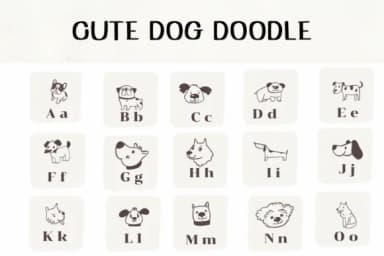 Cute Dog Doodle by Ketsarin — Dingbats Font — thumbnail 2
