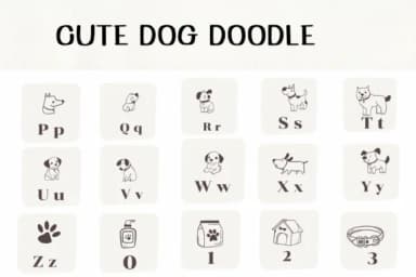 Cute Dog Doodle by Ketsarin — Dingbats Font — thumbnail 3