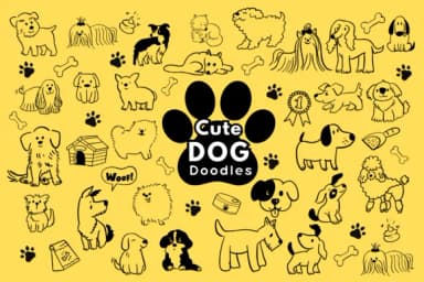 Cute Dog Doodles by Pui Art — Dingbats Font — thumbnail 1