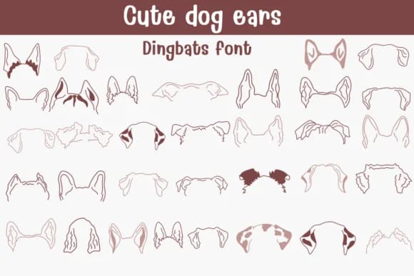Cute Dog Ears by Sontaya — Dingbats Font