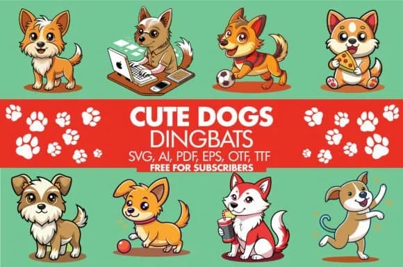 Cute Dogs by Minimalistartstudio — Dingbats Font