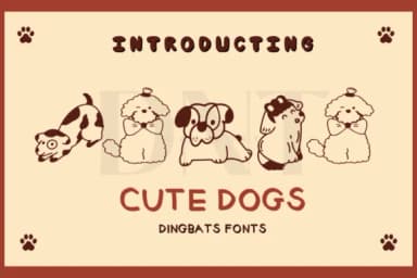 Cute Dogs by danita.kukkai — Dingbats Font — thumbnail 1