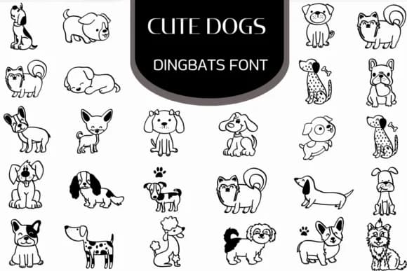 Cute Dogs by Heartcraft Atelier — Dingbats Font