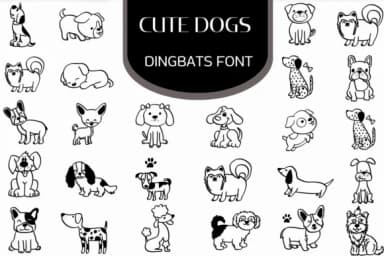 Cute Dogs by Heartcraft Atelier — Dingbats Font — thumbnail 1