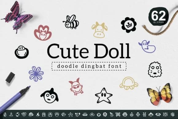 Cute Doll by YandiDesigns — Dingbats Font