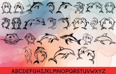 Cute Dolphin by MOMAT THIRTYONE — Dingbats Font — thumbnail 2