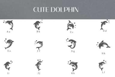 Cute Dolphin by Heartcraft Atelier — Dingbats Font — thumbnail 2
