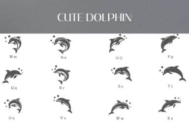 Cute Dolphin by Heartcraft Atelier — Dingbats Font — thumbnail 3
