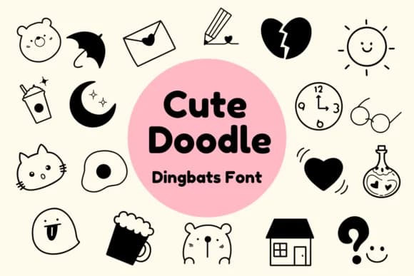 Cute Doodle by Nun Sukhwan — Dingbats Font