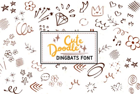 Cute Doodle by PraewDesigns — Dingbats Font