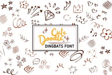 Cute Doodle by PraewDesigns — Dingbats Font — thumbnail 1