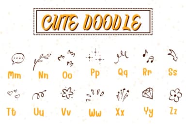 Cute Doodle by PraewDesigns — Dingbats Font — thumbnail 3
