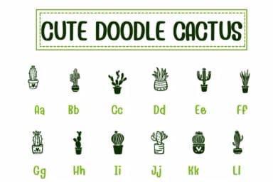Cute Doodle Cactus by PraewDesigns — Dingbats Font — thumbnail 5