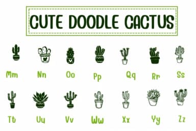 Cute Doodle Cactus by PraewDesigns — Dingbats Font — thumbnail 6