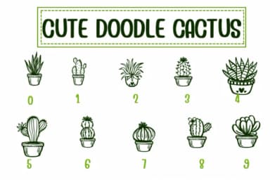 Cute Doodle Cactus by PraewDesigns — Dingbats Font — thumbnail 7