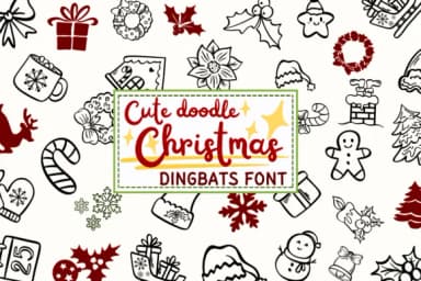 Cute Doodle Christmas by PraewDesigns — Dingbats Font — thumbnail 1