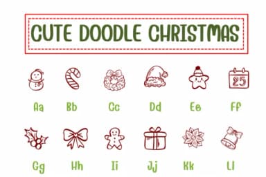 Cute Doodle Christmas by PraewDesigns — Dingbats Font — thumbnail 2