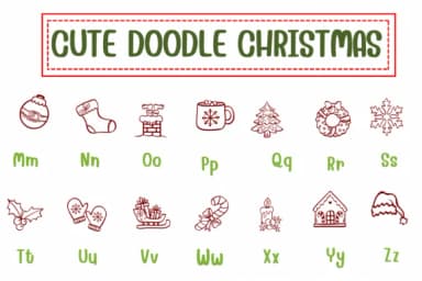 Cute Doodle Christmas by PraewDesigns — Dingbats Font — thumbnail 3