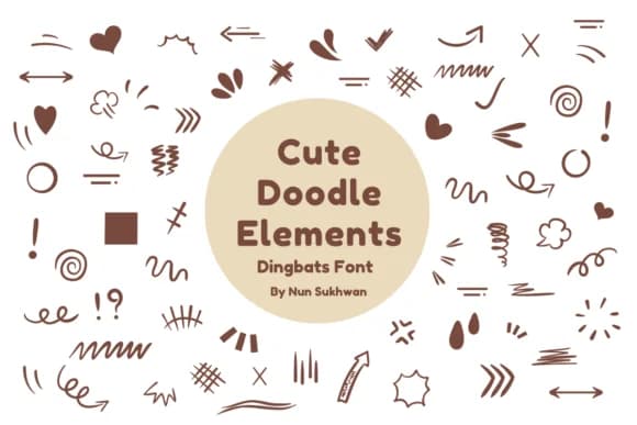 Cute Doodle Elements by Nun Sukhwan — Dingbats Font