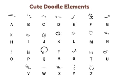 Cute Doodle Elements by Nun Sukhwan — Dingbats Font — thumbnail 2