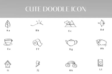 Cute Doodle Icons by Heartcraft Atelier — Dingbats Font — thumbnail 2
