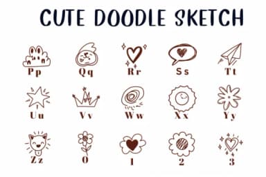 Cute Doodle Sketch by CHANOK — Dingbats Font — thumbnail 3