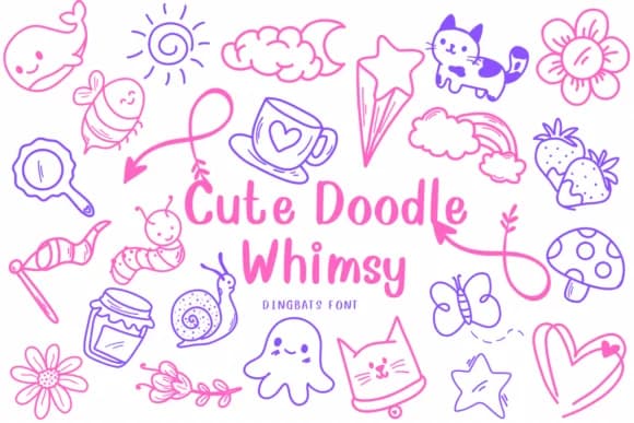 Cute Doodle Whimsy by CHANOK — Dingbats Font