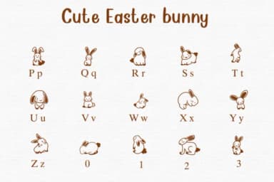 Cute Easter Bunny by Nongyao — Dingbats Font — thumbnail 3