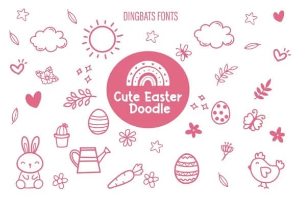 Cute Easter Doodle by Fox7 — Dingbats Font