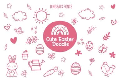 Cute Easter Doodle by Fox7 — Dingbats Font — thumbnail 1